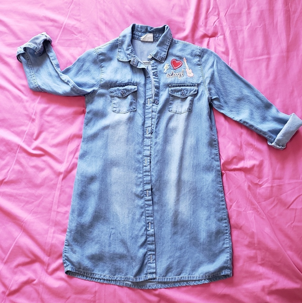 Chambray girls dress